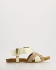SANDAŁY DAMSKIE 665-F20 BEIG-NER. Sandały Venezia, bez wzorów, z materiału, bez obcasa, bez zapięcia. Za 189.00 zł.