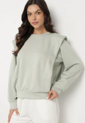 Jasnozielona Bluza z Wiskozą z Podkreśloną Linią Ramion Alithra. Zielone bluzy Born2be, z aplikacjami, z jeansu, bez kaptura. W wyprzedaży za 72.24 zł.