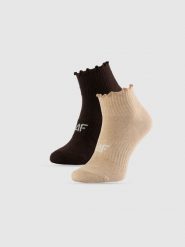 4F Skarpetki krótkie (2-pack) damskie - multikolor 35-38. Skarpetki 4f, bez wzorów, prążkowane. Za 49.99 zł.
