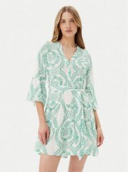 Vero Moda Sukienka codzienna Melba 10329936 Zielony Loose Fit. Zielone sukienki Vero Moda, na co dzień, l, bez wzorów, z wiskozy, bez kołnierzyka, bez ramiączek, proste. Za 109.99 zł.