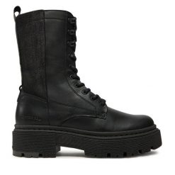 Botki G-Star Raw. Czarne botki G-Star Raw, bez wzorów, retro, bez obcasa, na płaskiej podeszwie, bez zapięcia. Za 649.99 zł.