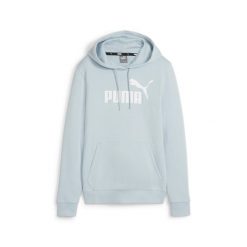 Bluza sportowa Damska Puma ESS LOGO TR. Niebieskie bluzy z kapturem Puma, s, bez wzorów, z bawełny, z kapturem, na fitness i siłownię. Za 222.25 zł.
