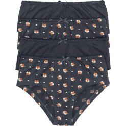 Figi "panty" (4 pary) bonprix nocny niebieski z nadrukiem. Figi marki bonprix. Za 39.96 zł.