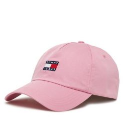 Czapka z daszkiem Tommy Jeans. Brązowe czapki z daszkiem Tommy Jeans, bez wzorów, z jeansu. Za 149.99 zł.