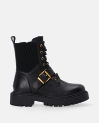CZARNE BOTKI Z ELASTYCZNĄ CHOLEWKĄ B217-1 BLACK. Czarne botki Venezia, bez wzorów, ze skóry, bez obcasa, bez zapięcia. Za 279.00 zł.