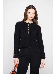 C& Jo Kardigan w kolorze czarnym rozmiar: 38. Czarne swetry C& Jo, bez wzorów, klasyczne, bez ramiączek. Za 122.38 zł.