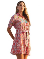 Isla Bonita by SIGRIS Sukienka w kolorze różowym rozmiar: XL. Różowe sukienki Isla Bonita by SIGRIS, na co dzień, xl, bez wzorów, z bawełny, bez kołnierzyka, bez ramiączek, mini, proste. Za 140.53 zł.