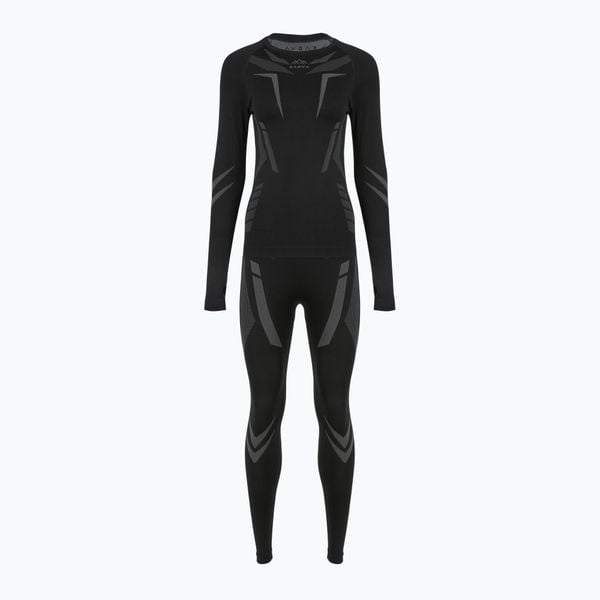 Komplet bielizny termoaktywnej damskiej KADVA ALPINESTEP COOLMAX THERMAL PRO DRY. Czarne bielizna termoaktywna damska KADVA, bez wzorów, bez ramiączek, narciarskie. Za 109.99 zł.