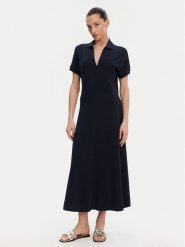 Tommy Hilfiger Sukienka codzienna WW0WW44514 Granatowy Regular Fit. Niebieskie sukienki Tommy Hilfiger, na co dzień, xs, bez wzorów, z bawełny, bez kołnierzyka, bez ramiączek, proste. Za 399.99 zł.