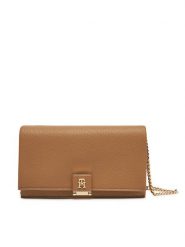Tommy Hilfiger Torebka Th Her Flap W/Chain AW0AW17403 Beżowy. Brązowe kopertówki Tommy Hilfiger, bez wzorów, ze skóry, wizytowe, bez dodatków. Za 329.99 zł.