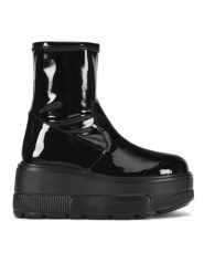 Badura Botki CASI-01W4-004-1 Czarny. Czarne botki Badura, bez wzorów, bez obcasa, na koturnie, bez zapięcia. Za 279.99 zł.