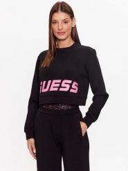 Guess Bluza V3YQ02 K7UW2 Czarny Oversize. Czarne bluzy Guess, l, z aplikacjami, z wiskozy, bez kaptura. Za 169.99 zł.