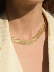 DIAMANTA Złoty naszyjnik "Maille Plate" - dł. 42 cm rozmiar: onesize. Żółte naszyjniki DIAMANTA, z materiału, złote. Za 8,952.99 zł.