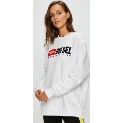 Diesel - Bluza. Białe bluzy Diesel, m, z aplikacjami, z bawełny, bez kaptura. W wyprzedaży za 399.90 zł.
