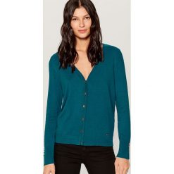 Dopasowany sweter z zapięciem na guziki - Turkusowy. Swetry Mohito. Za 59.99 zł.