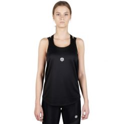Koszulka treningowa damska Morotai Performance Stringer. Czarne t-shirty sportowe MOROTAI, m, bez wzorów, z poliesteru, bez ramiączek. Za 72.00 zł.