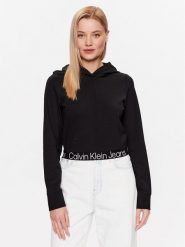 Calvin Klein Jeans Bluza J20J221413 Czarny Regular Fit. Czarne bluzy Calvin Klein Jeans, l, bez wzorów, z jeansu, bez kaptura. Za 429.99 zł.