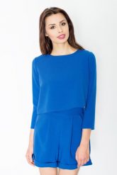 Niebieski Stylowy i Modny Kombinezon na Lato. Niebieskie kombinezony Figl, na lato, l, bez wzorów, z elastanu, eleganckie, bez kołnierzyka, bez ramiączek. Za 259.00 zł.