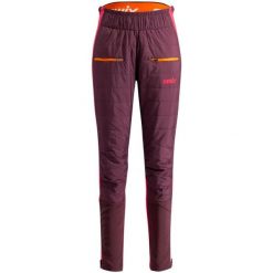 Spodnie narciarskie dla kobiet Swix Horizon. Czerwone spodnie narciarskie Swix, bez wzorów, z dzianiny, na fitness i siłownię, primaloft. Za 779.95 zł.