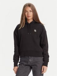 KARL LAGERFELD Bluza A3W20053 Czarny Regular Fit. Czarne bluzy KARL LAGERFELD, xl, bez wzorów, z bawełny, bez ramiączek, bez kaptura. Za 739.99 zł.