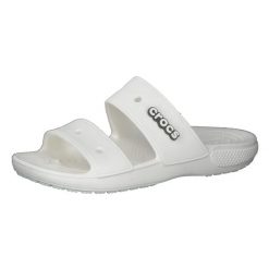 Klapki Dla Dorosłych Crocs Classic Sandal. Białe klapki Crocs, bez wzorów, z materiału, bez obcasa, bez zapięcia. Za 118.99 zł.