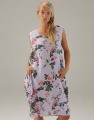 BAWEŁNIANA SUKIENKA W KWIATY. Sukienki Unisono, s, bez wzorów, z bawełny, bez kołnierzyka, bez ramiączek. Za 139.00 zł.