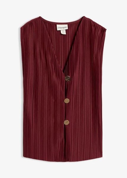Top plisowany. Zielone topy bonprix, bez wzorów, eleganckie, bez kołnierzyka, bez ramiączek. Za 59.99 zł.