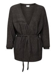 KAFFE curve Kardigan "Welly" w kolorze antracytowym rozmiar: XL. Czarne swetry KAFFE curve, xl, bez wzorów, z wełny, bez ramiączek. Za 119.95 zł.