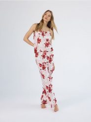 Dwuczęściowa piżama z wiskozy - różowy. Czerwone piżamy Reserved, l, bez wzorów, z tkaniny, bez kołnierzyka, bez ramiączek. Za 139.99 zł.