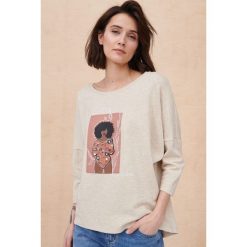 Bluzka Damska Aurra BS Lino. Bluzki blue shadow, z aplikacjami, z bawełny, bez kołnierzyka, bez ramiączek. Za 219.90 zł.