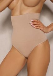 Beżowa Bielizna modelująca Majtki o Kroju Fig High Waist Tillara. Brązowa bielizna modelująca Renee, bez wzorów, z podwyższonym stanem. W wyprzedaży za 19.99 zł.