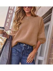 Milan Kiss Sweter w kolorze beżowym rozmiar: S. Brązowe swetry Milan Kiss, s, bez wzorów, bez ramiączek. Za 165.99 zł.