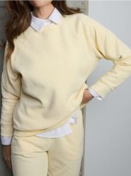 Bluza crewneck - żółty. Żółte bluzy Sinsay, l, bez wzorów, bez kaptura. Za 35.99 zł.