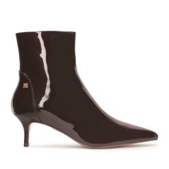 Botki Kazar. Brązowe botki Kazar, bez wzorów, bez obcasa, na szpilce, bez zapięcia. Za 479.00 zł.
