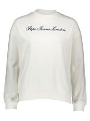 Pepe Jeans Sweter w kolorze białym rozmiar: M. Białe swetry Pepe Jeans, m, bez wzorów, z jeansu, bez ramiączek. Za 148.96 zł.