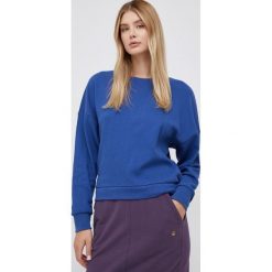 United Colors of Benetton bluza bawełniana damska kolor granatowy gładka. Niebieskie bluzy United Colors Of Benetton, l, bez wzorów, z bawełny, bez kaptura. W wyprzedaży za 174.99 zł.