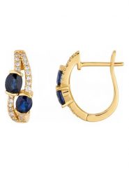 CARATELLI Złote kolczyki "Thalassa" z diamentami i szafirami rozmiar: onesize. Niebieskie kolczyki CARATELLI, z diamentem, złote. Za 1,500.99 zł.