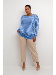 KAFFE curve Sweter w kolorze niebiesko-białym rozmiar: L. Niebieskie swetry KAFFE curve, l, bez wzorów, bez ramiączek. Za 78.99 zł.