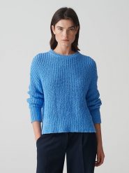 OPUS Sweter "Polum" w kolorze błękitnym rozmiar: 42. Niebieskie swetry Opus, bez wzorów, z bawełny, bez ramiączek. Za 224.95 zł.