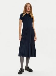 Tommy Hilfiger Sukienka codzienna WW0WW44448 Granatowy Regular Fit. Niebieskie sukienki Tommy Hilfiger, na co dzień, xl, bez wzorów, z bawełny, bez kołnierzyka, bez ramiączek, proste. Za 489.99 zł.