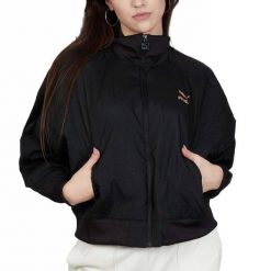 Kurtka Kobieta Puma X Aitana Padded Bomber czarny. Czarne kurtki Puma, bez wzorów, eleganckie, bez kaptura. Za 203.99 zł.