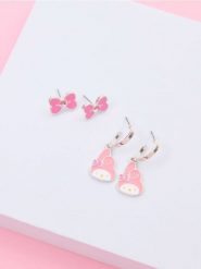 Kolczyki 2 pack My Melody - srebrny. Szare kolczyki Sinsay, srebrne. Za 15.99 zł.