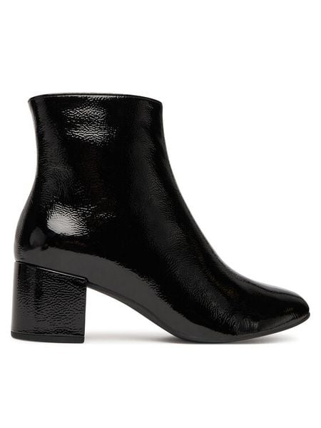 HÖGL Botki 0-134115-0100 Czarny. Czarne botki Högl, bez wzorów, z lakierowanej skóry, bez obcasa, na słupku, bez zapięcia. Za 599.99 zł.