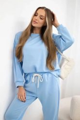 Komplet masełko bluza + spodnie niebieski. Niebieskie bluzy KESI, l, bez wzorów, z dresówki, bez kaptura. Za 342.93 zł.