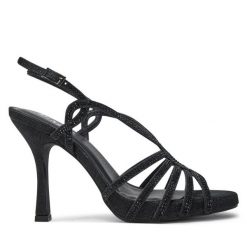 Sandały Menbur. Czarne sandały Menbur, bez wzorów, bez obcasa, na szpilce, bez zapięcia. Za 329.99 zł.
