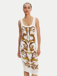 Versace Jeans Couture Sukienka codzienna 78HAO9P6 Biały Slim Fit. Białe sukienki Versace Jeans Couture, na co dzień, bez wzorów, z jeansu, bez kołnierzyka, bez ramiączek, proste. Za 1,019.00 zł.