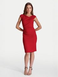 Swing Sukienka koktajlowa 5AI16700 Czerwony Slim Fit. Czerwone sukienki Swing, bez wzorów, z syntetyku, wizytowe, bez kołnierzyka, bez ramiączek. Za 489.99 zł.
