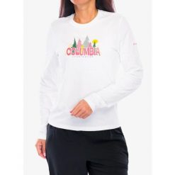 Bluza damska bez kaptura Columbia Ruby Springs Graphic. Białe bluzy Columbia, bez wzorów, sportowe, bez ramiączek, bez kaptura. Za 121.99 zł.