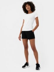 4F Spodenki dresowe damskie M. Czarne szorty 4f, bez wzorów, z bawełny. W wyprzedaży za 29.99 zł.
