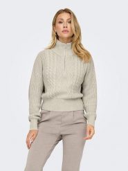 ONLY Sweter w kolorze kremowym rozmiar: M. Brązowe swetry ONLY, m, bez wzorów, ze splotem, bez ramiączek. Za 144.92 zł.